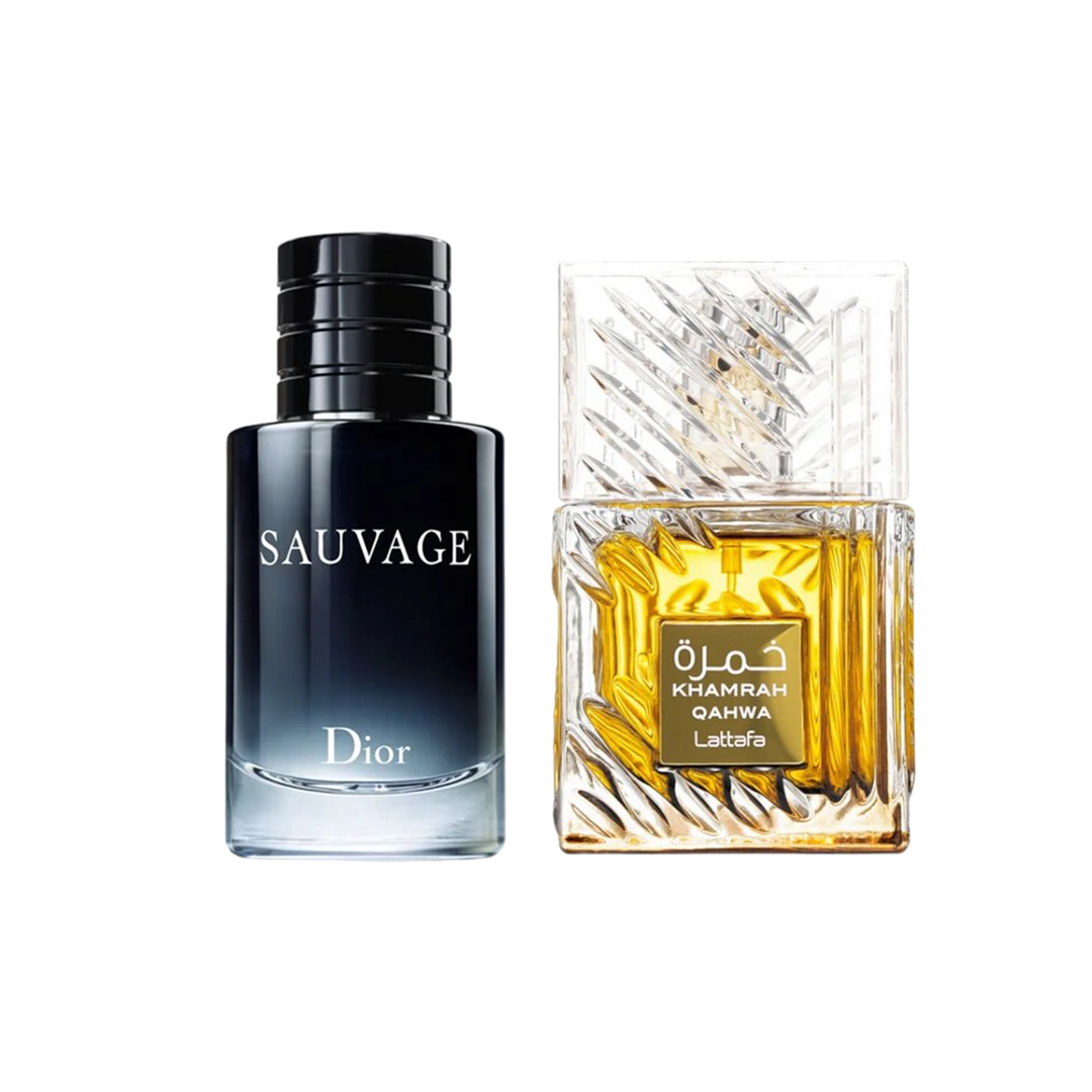 Dior Sauvage Eau de Parfum + Khamrah Qahwa Lattafa 100ml